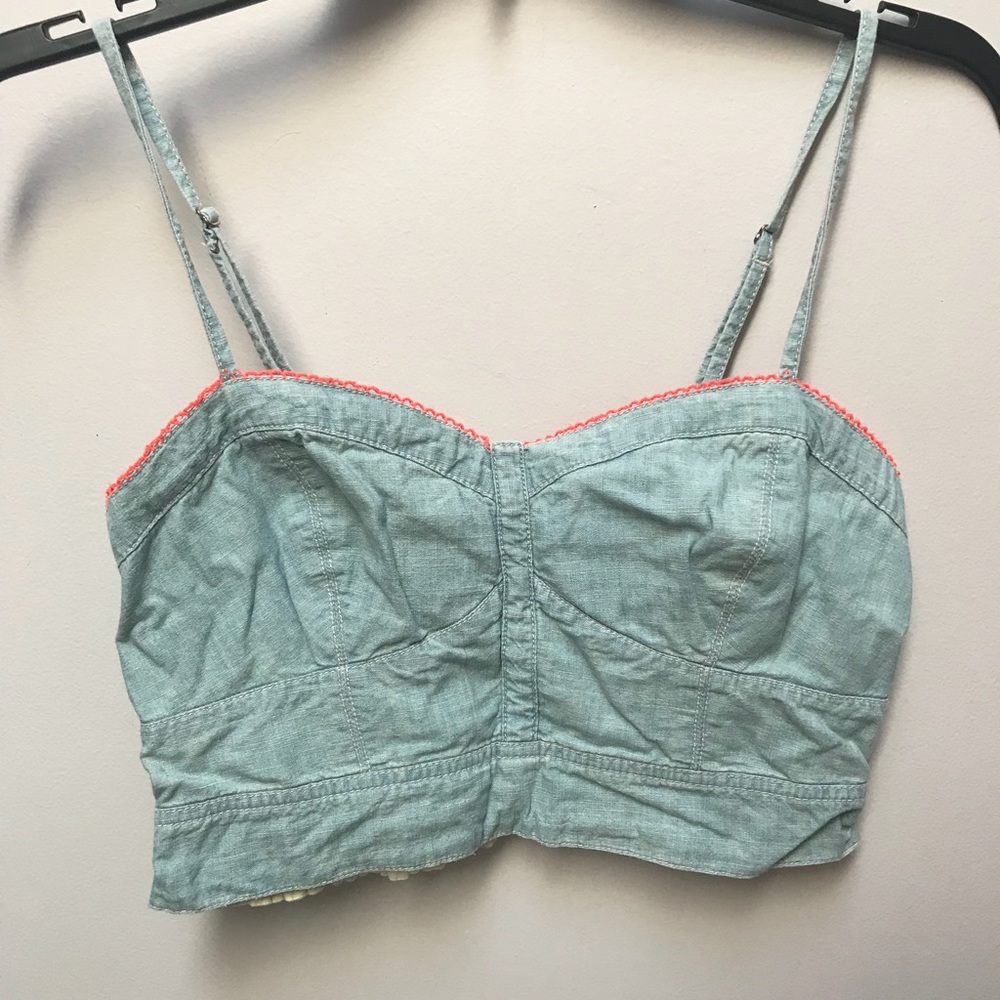 Chambray American Eagle Crop Top